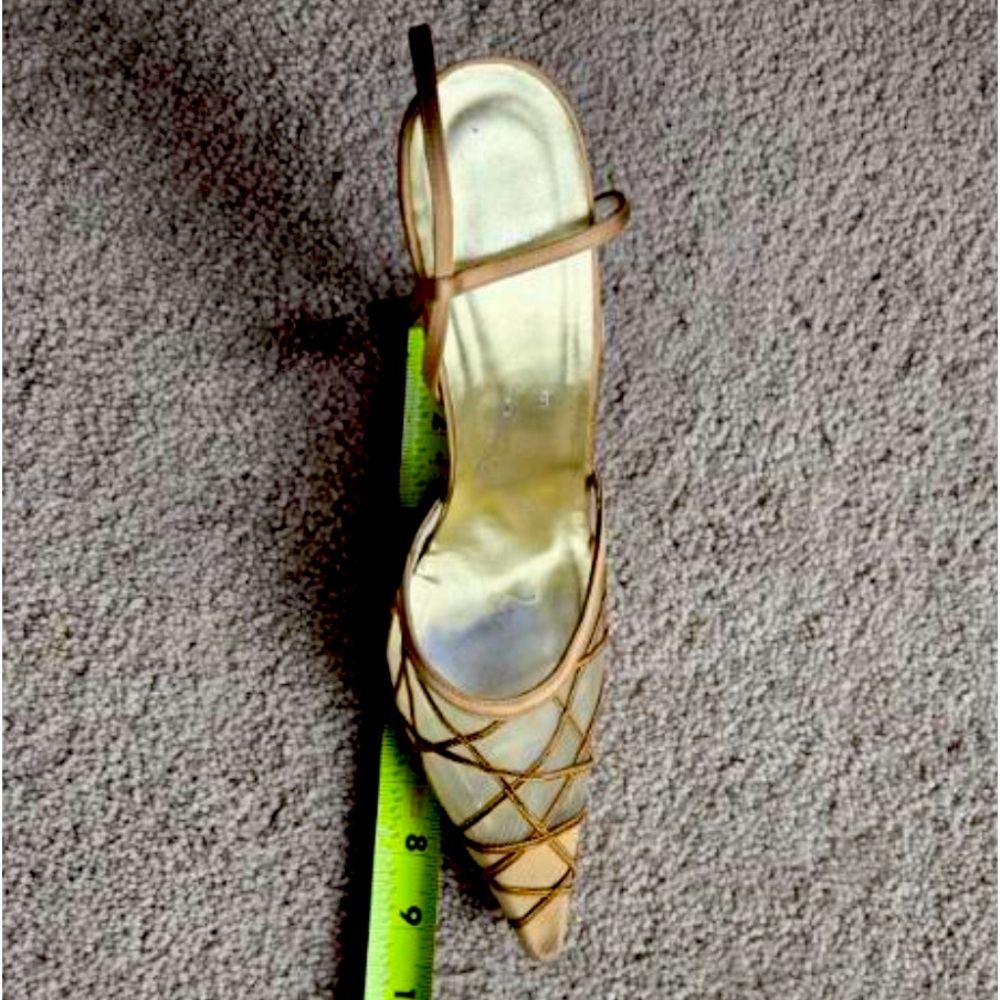 Manolo Blahnik gold evening shoes